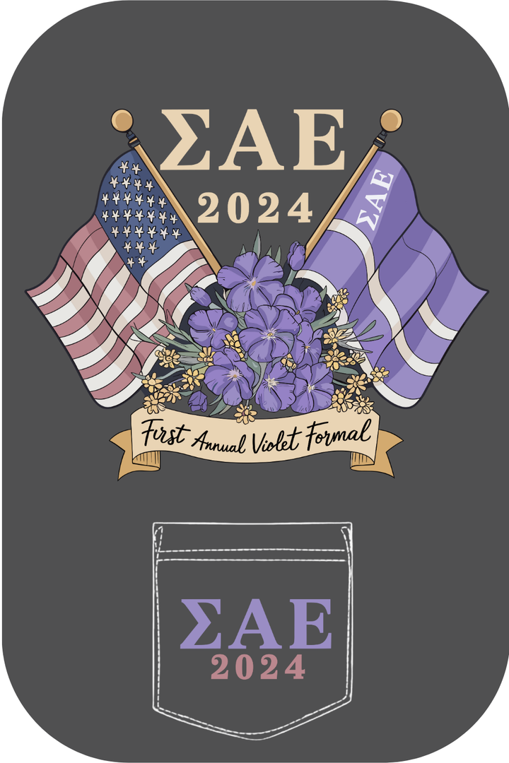 Custom Sigma Alpha Epsilon First Annual Violet Formal