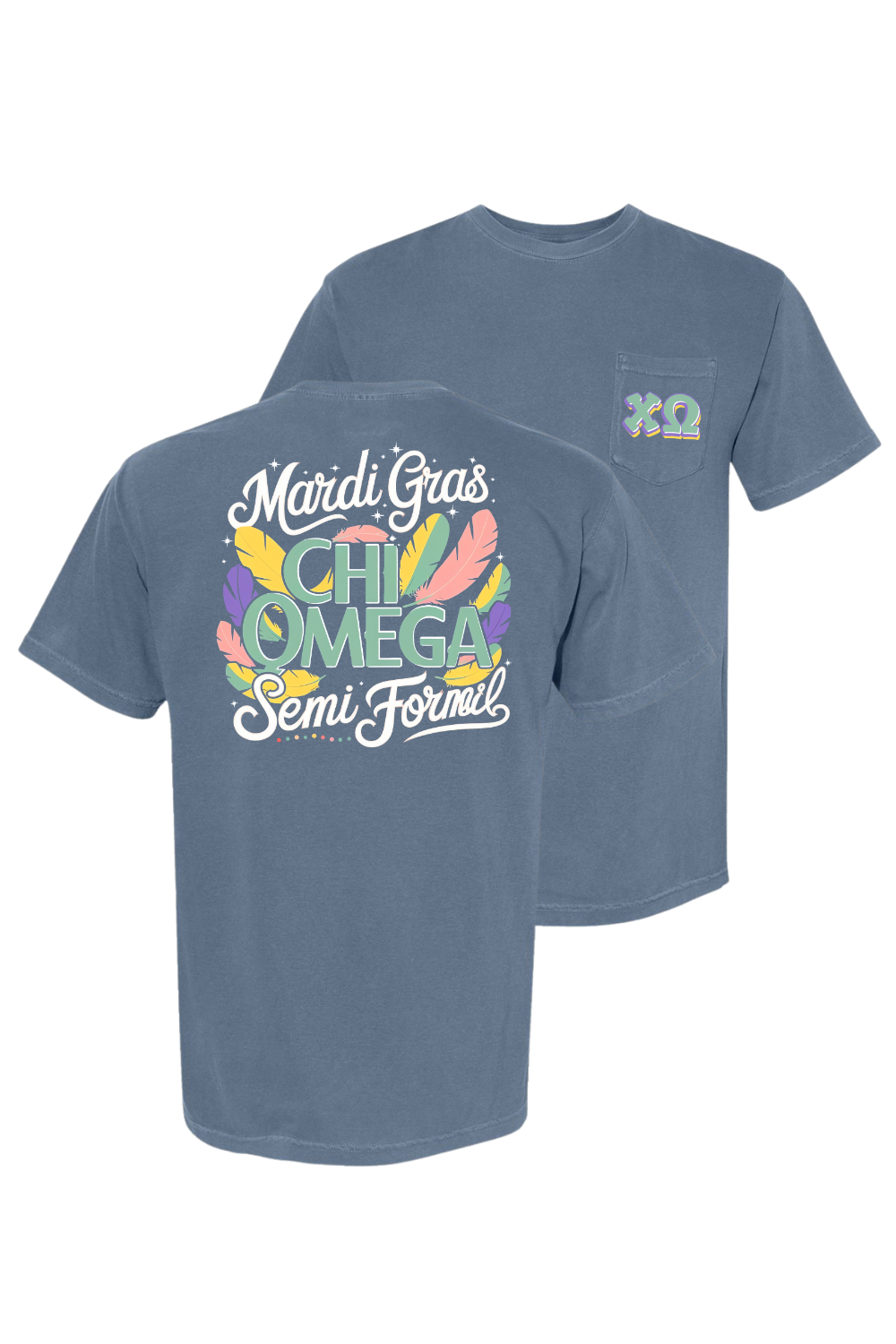 Custom Mardi Gras Chi Omega Semi Formal