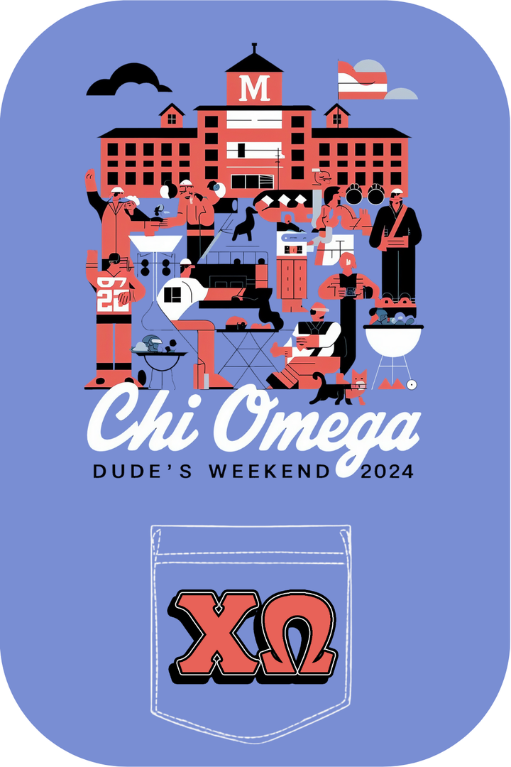 Custom Chi Omega Dude's Weekend