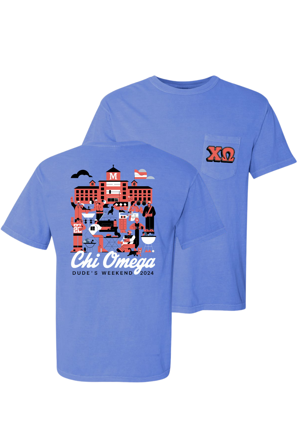 Custom Chi Omega Dude's Weekend