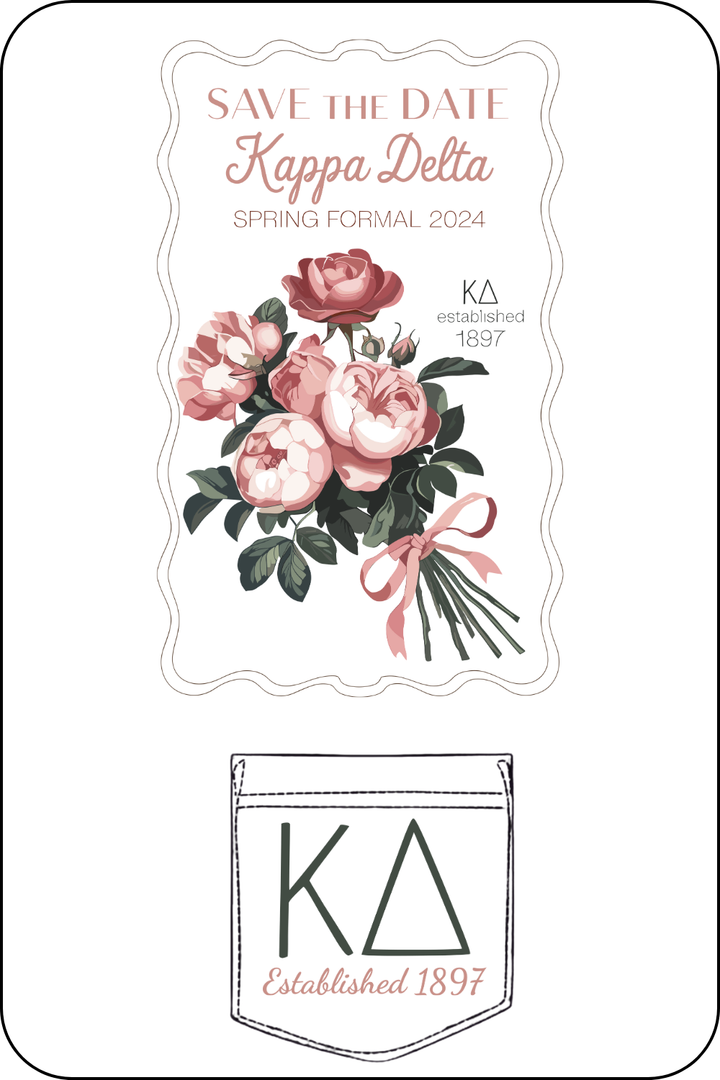 Custom Save The Date Kappa Delta Spring Formal
