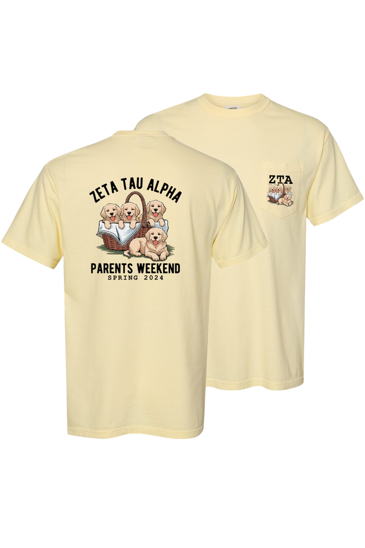 Custom Zeta Tau Alpha Parents Weekend Puppy Spring