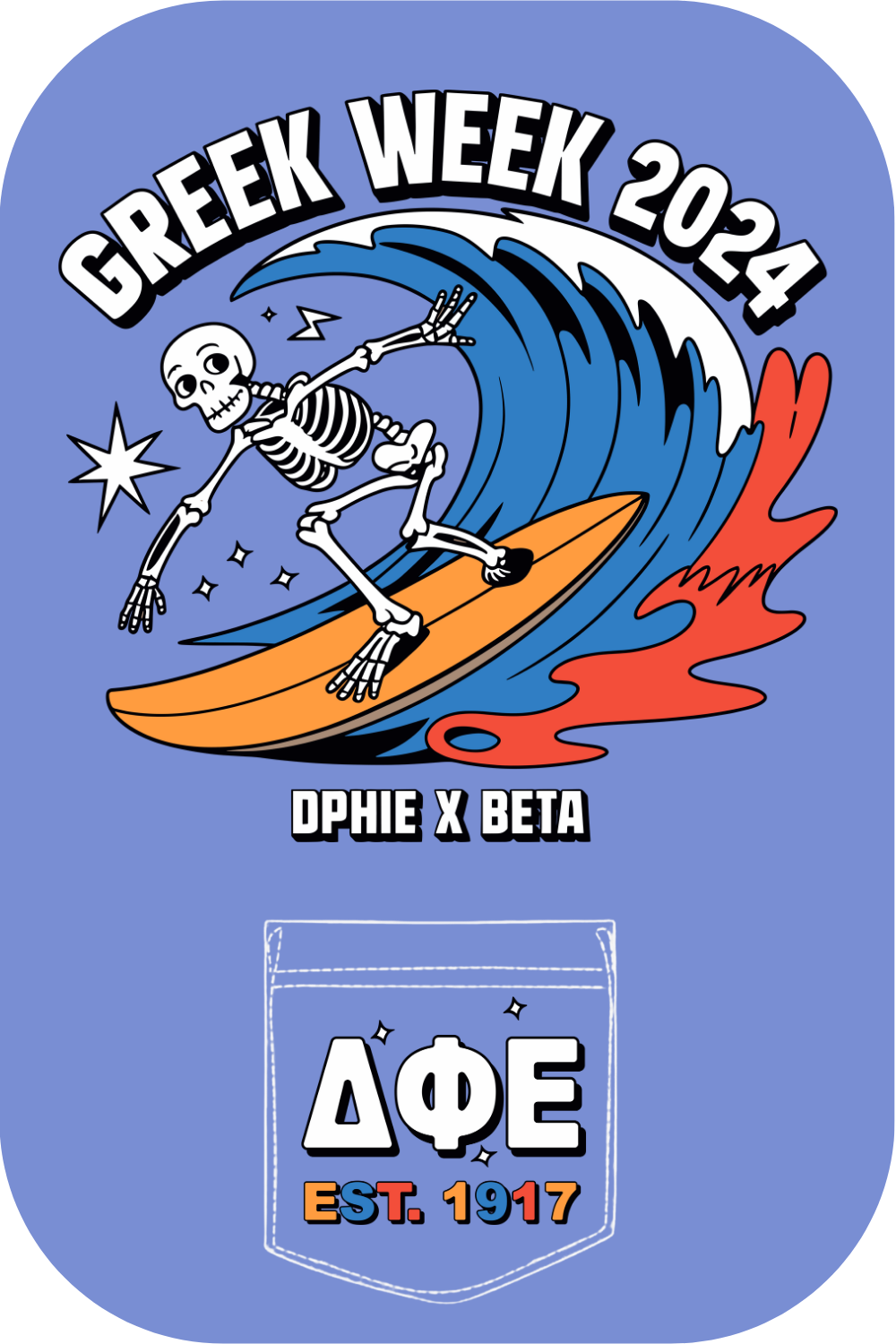 Custom Greek Week Delta Phi Epsilon – Kite and Crest