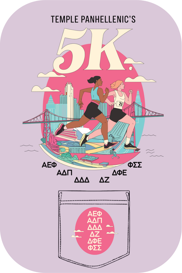 Custom Temple Panhellenic 5k Run