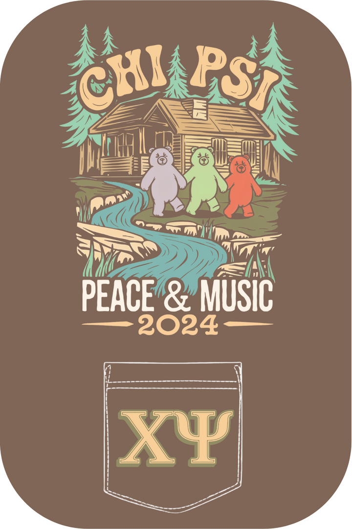 Custom Chi Psi Peace & Music