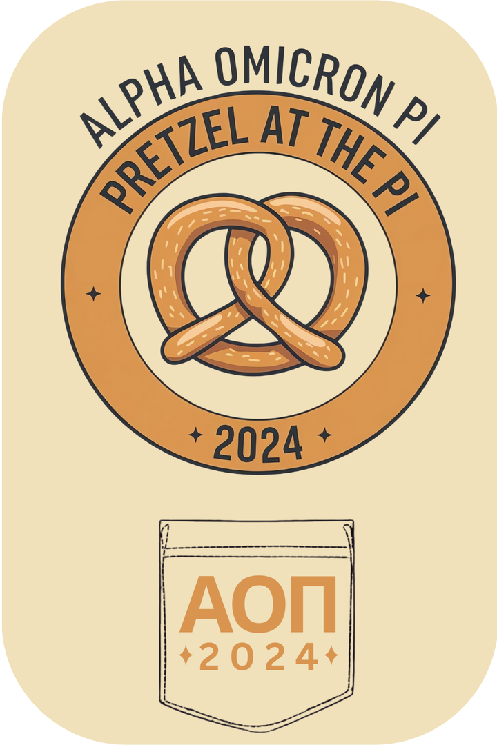 Custom Alpha Omicron Pi Pretzel At The Pie