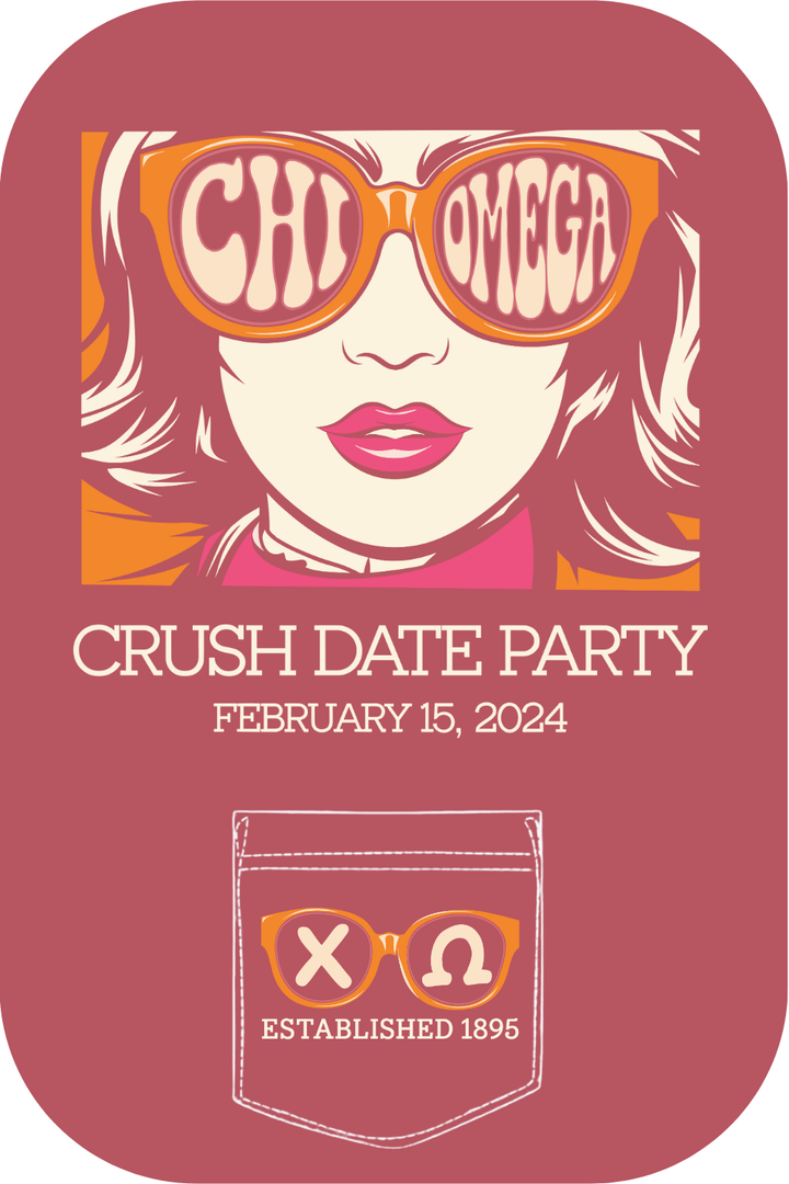 Custom Chi Omega Crush Date Party