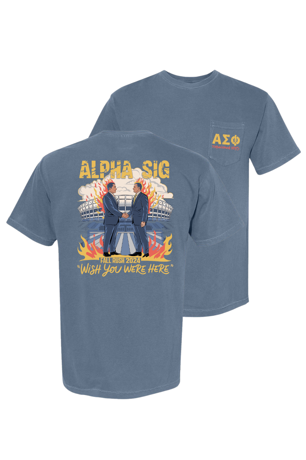 Custom Alpha Sig Wish You We're Here