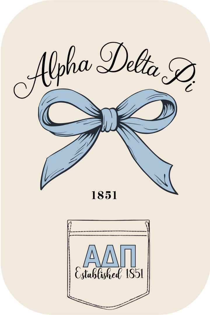 Custom Alpha Delta Pi Blue Ribbon