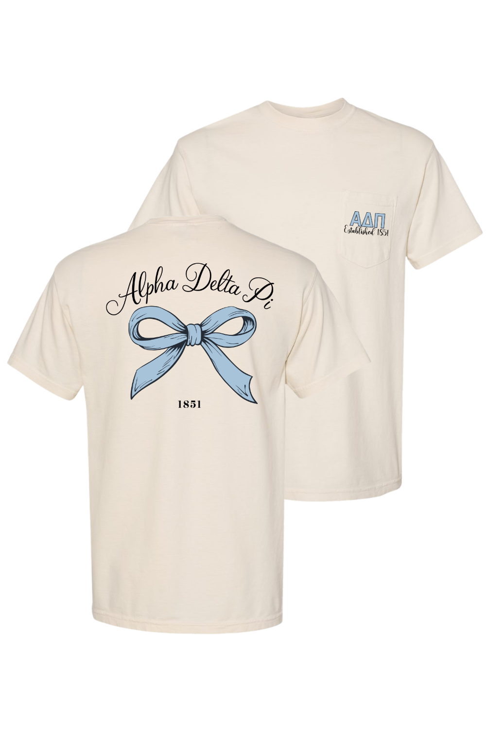 Custom Alpha Delta Pi Blue Ribbon