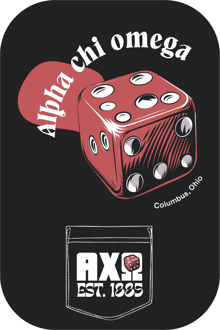 Custom Alpha Chi Omega Rolling Dice
