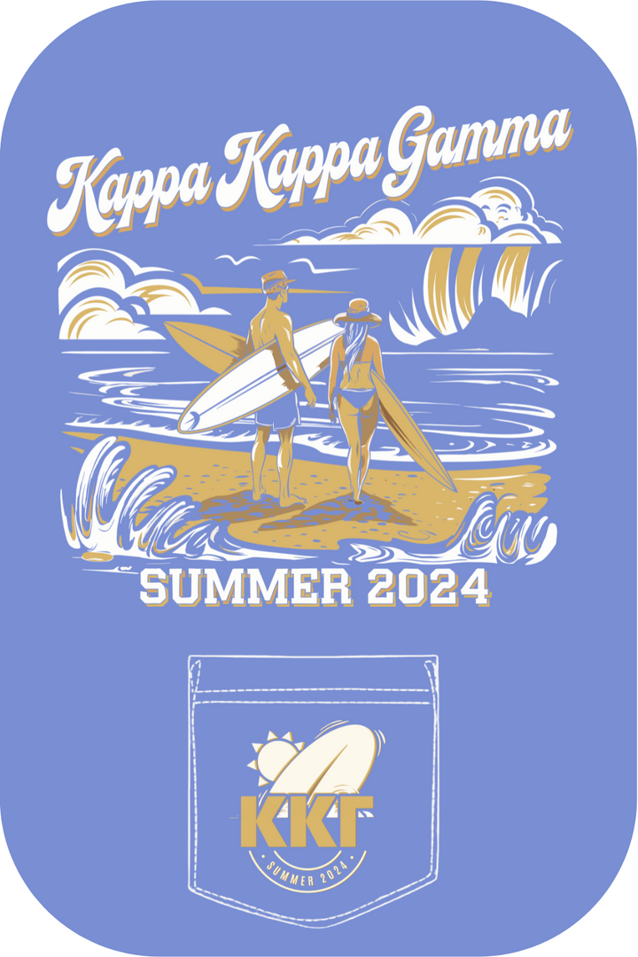 Custom Kappa Kappa Gamma Summer Beach Waves