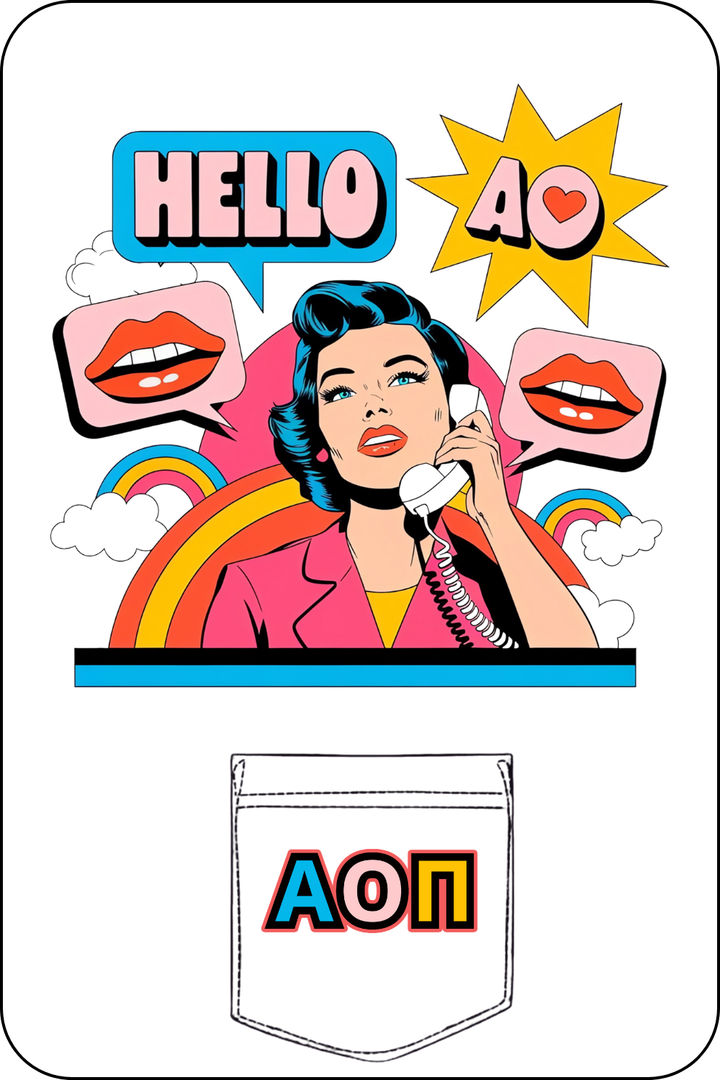 Custom Alpha Omicron Pi Hello