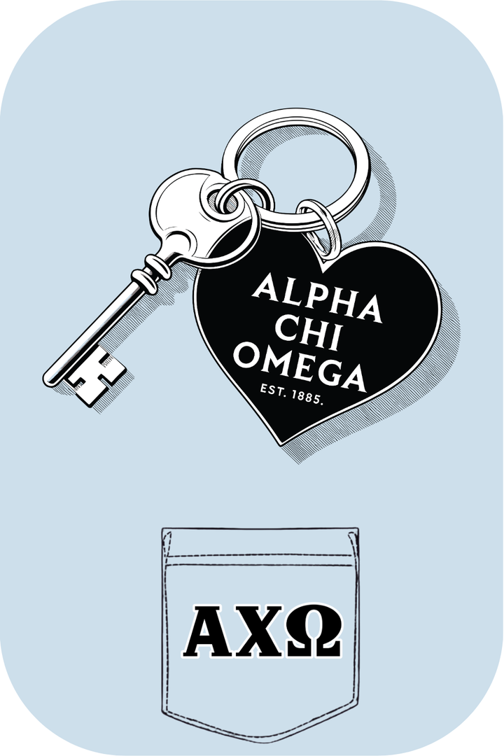 Custom Alpha Chi Omega Heart Key