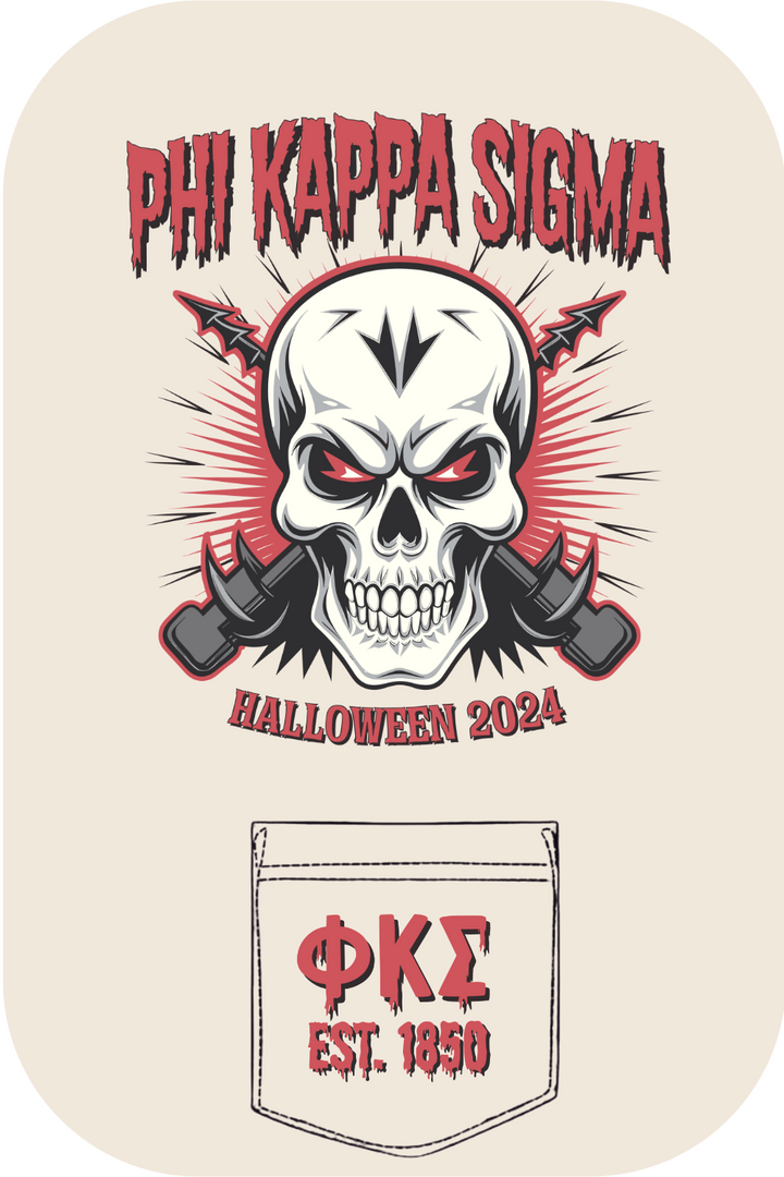 Custom Phi Kappa Sigma Halloween Rage Skull