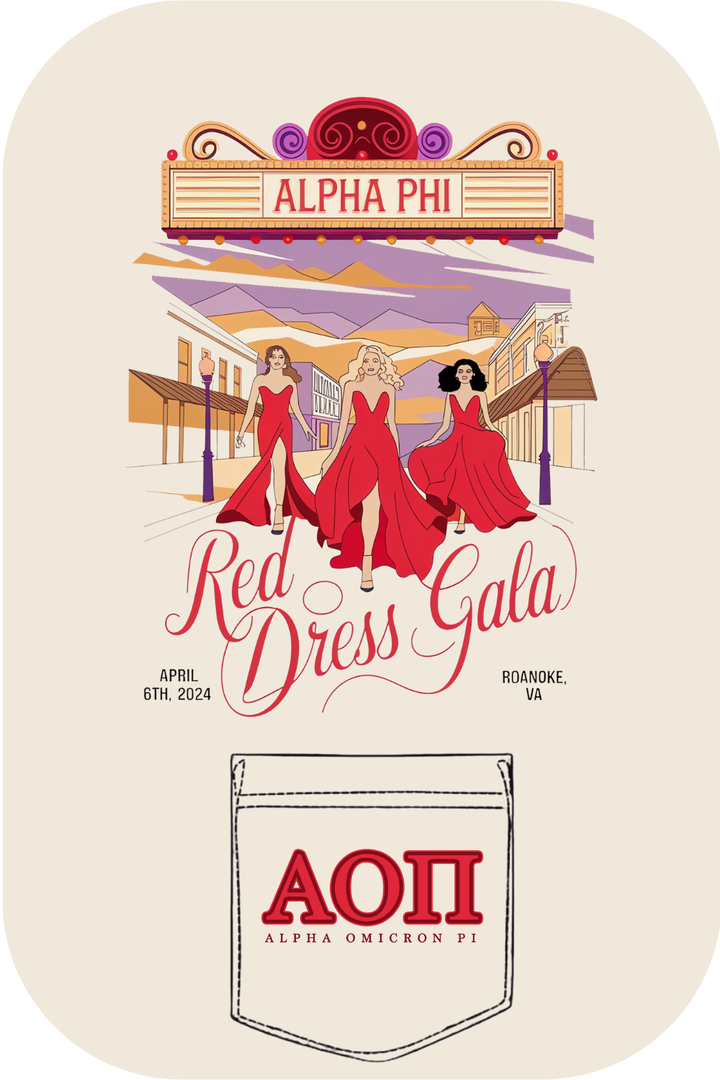 Custom Alpha Phi Red Dress Gala