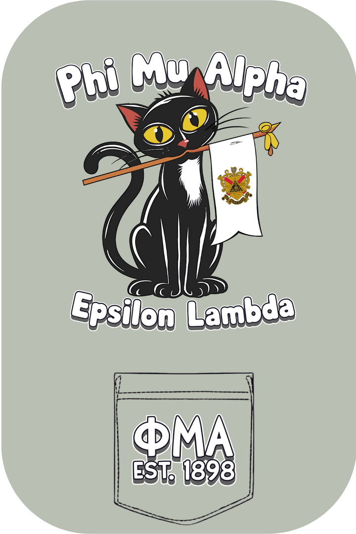 Custom Phi Mu Alpha Epsilon Lambda Black Cat