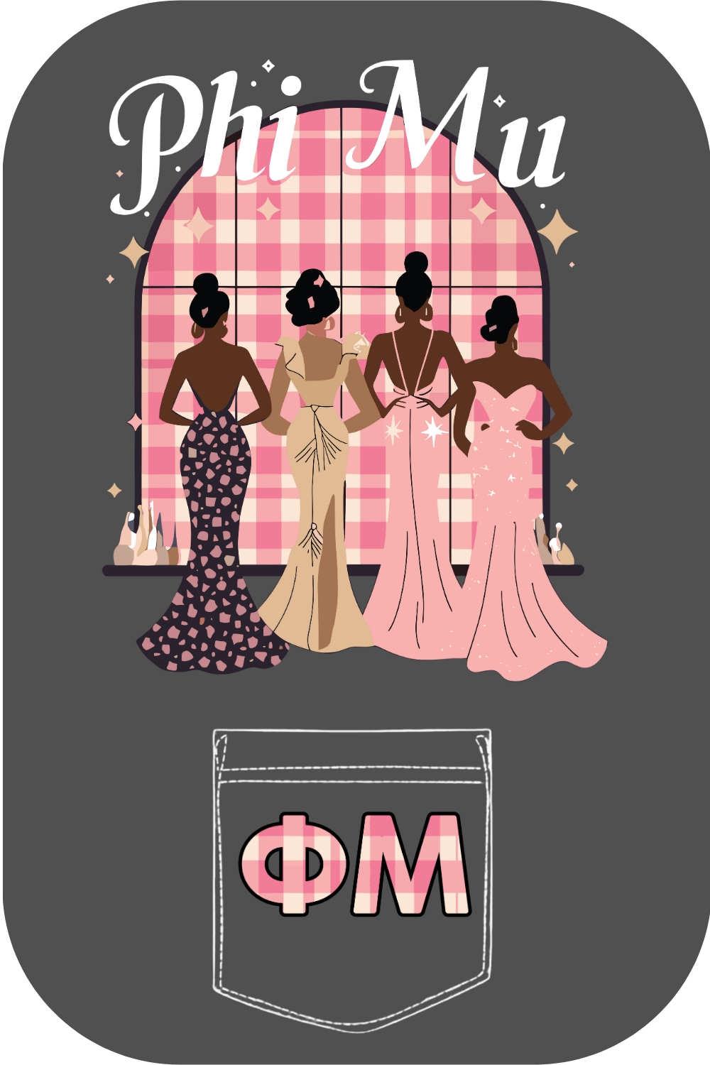 Custom Phi Mu Glam Girls