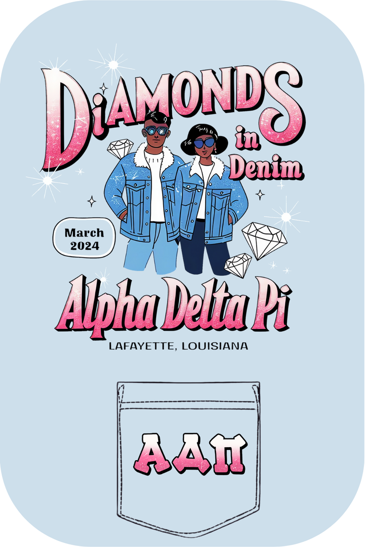 Custom Diamonds In Denim Alpha Delta Pi