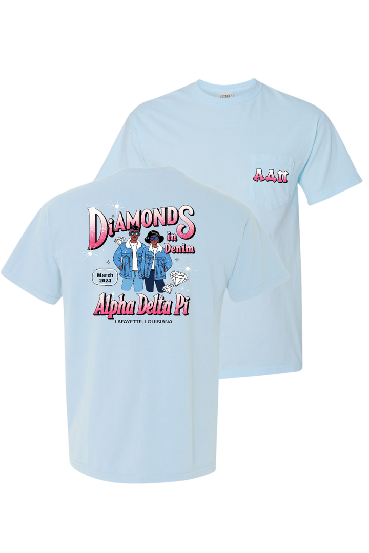 Custom Diamonds In Denim Alpha Delta Pi