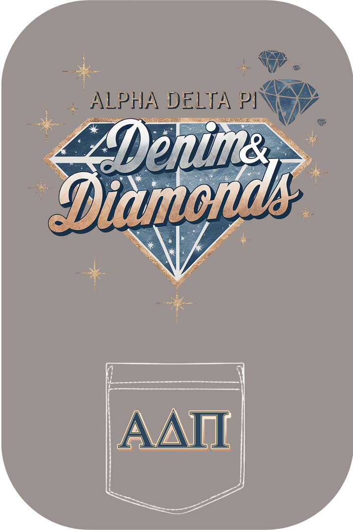 Custom Alpha Delta Pi Denim And Diamonds