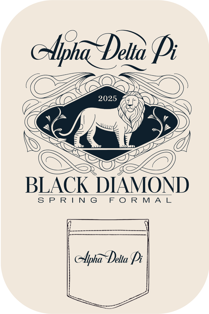 Custom Alpha Delta Pi Black Diamond Spring Formal