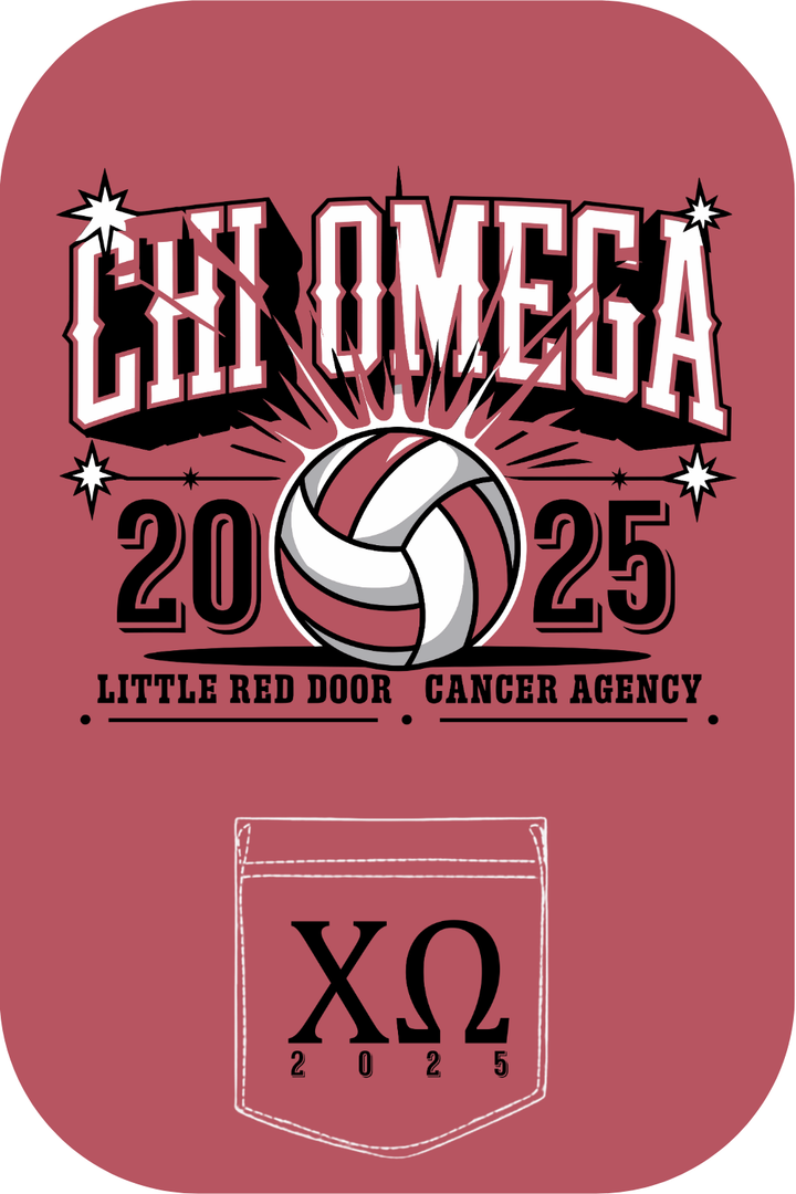 Custom Chi Omega Little Red Door Cancer Agency
