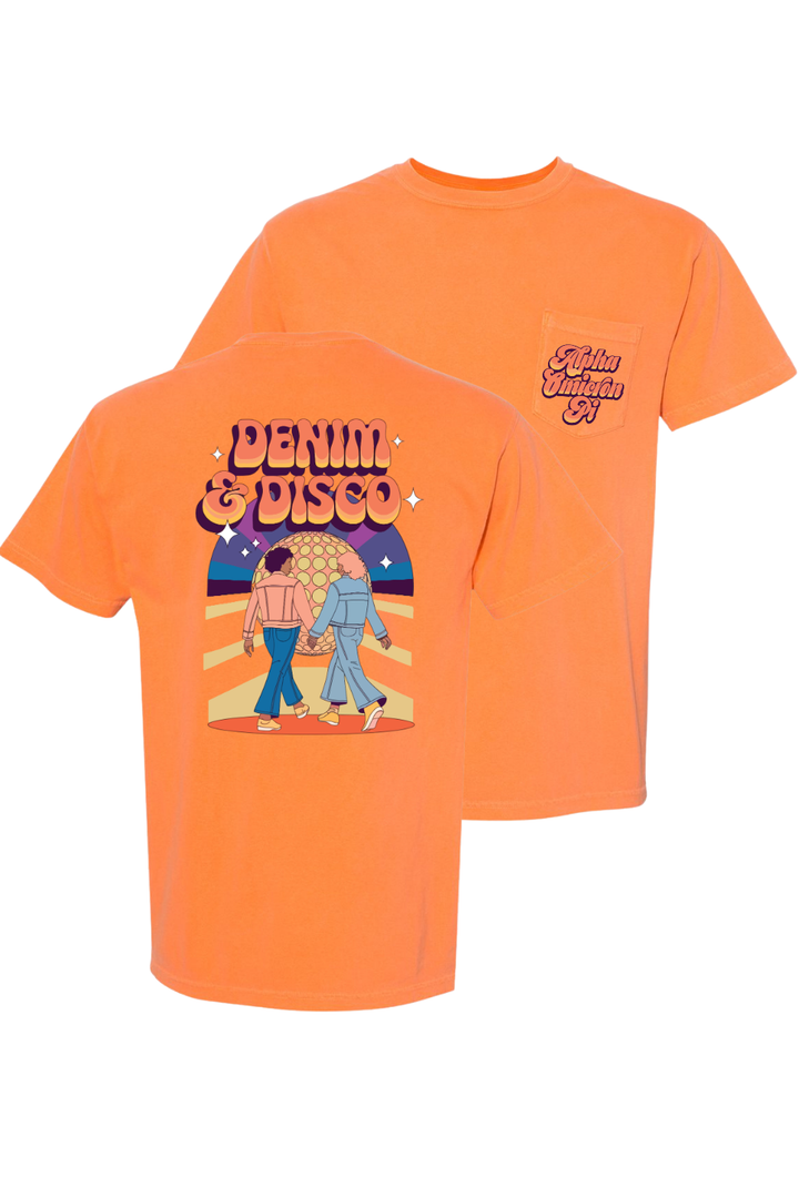 Custom Denim & Disco Alpha Omicron Pi