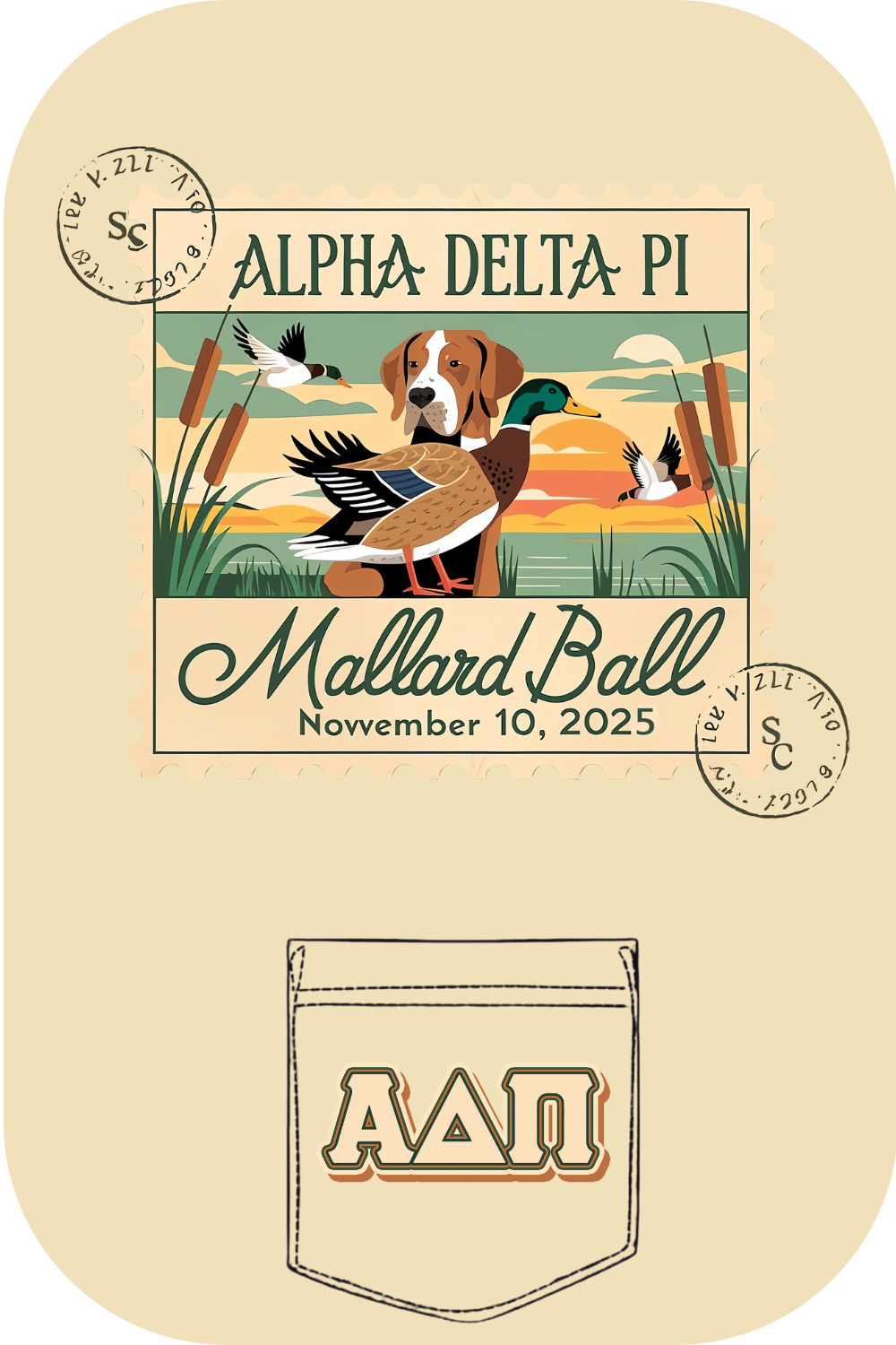 Custom Alpha Delta Pi Mallard Ball