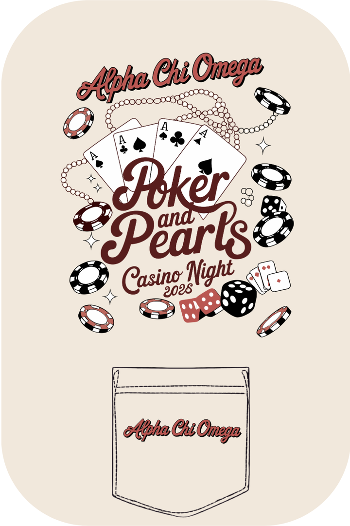 Custom Alpha Chi Omega Poker An Pearls