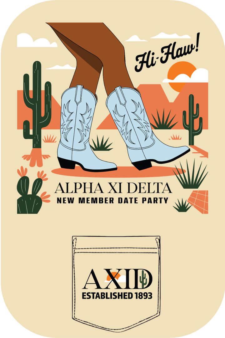Custom Alpha Xi Delta New Member Date Party