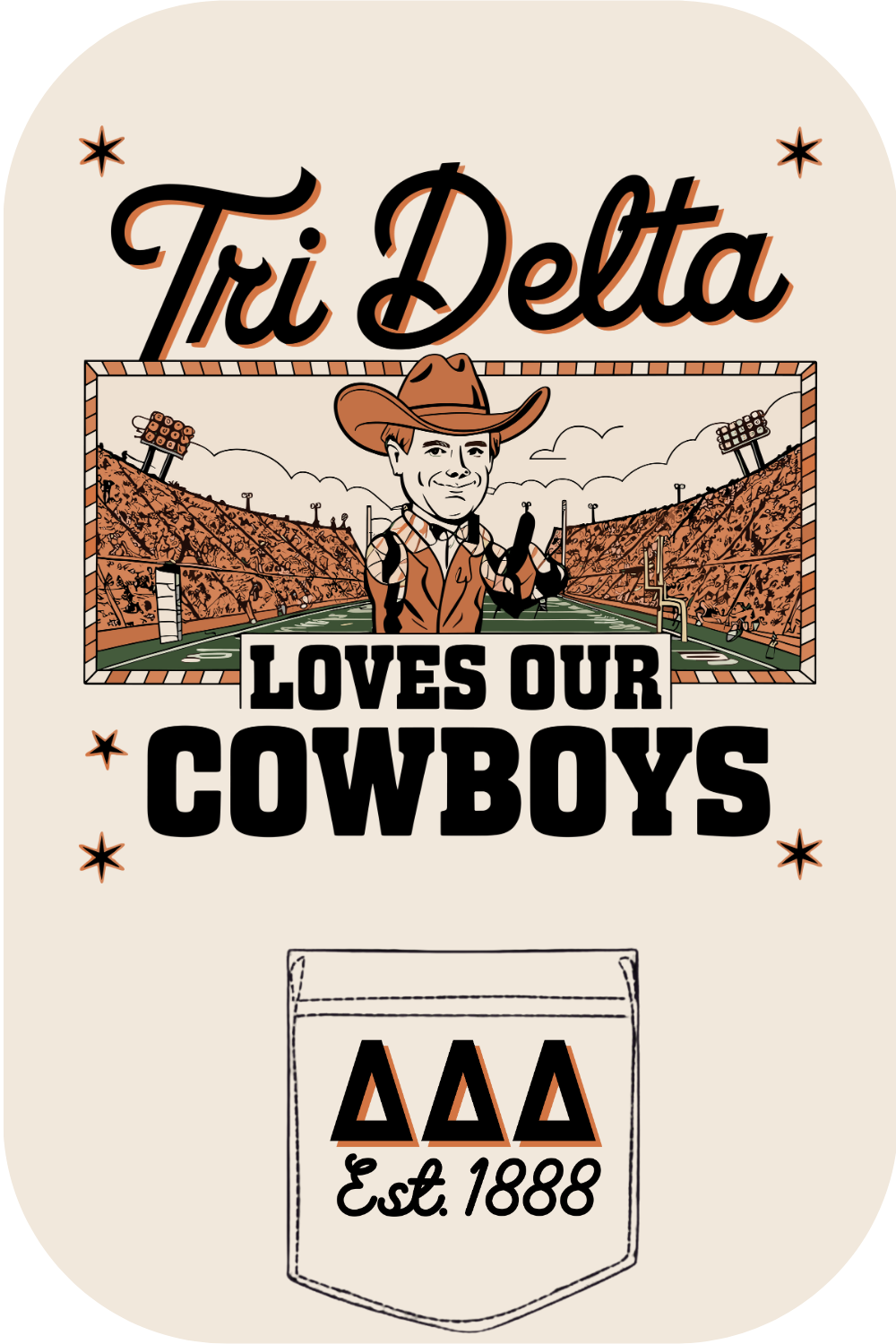 Custom Tri Delta Loves Our Cowboys