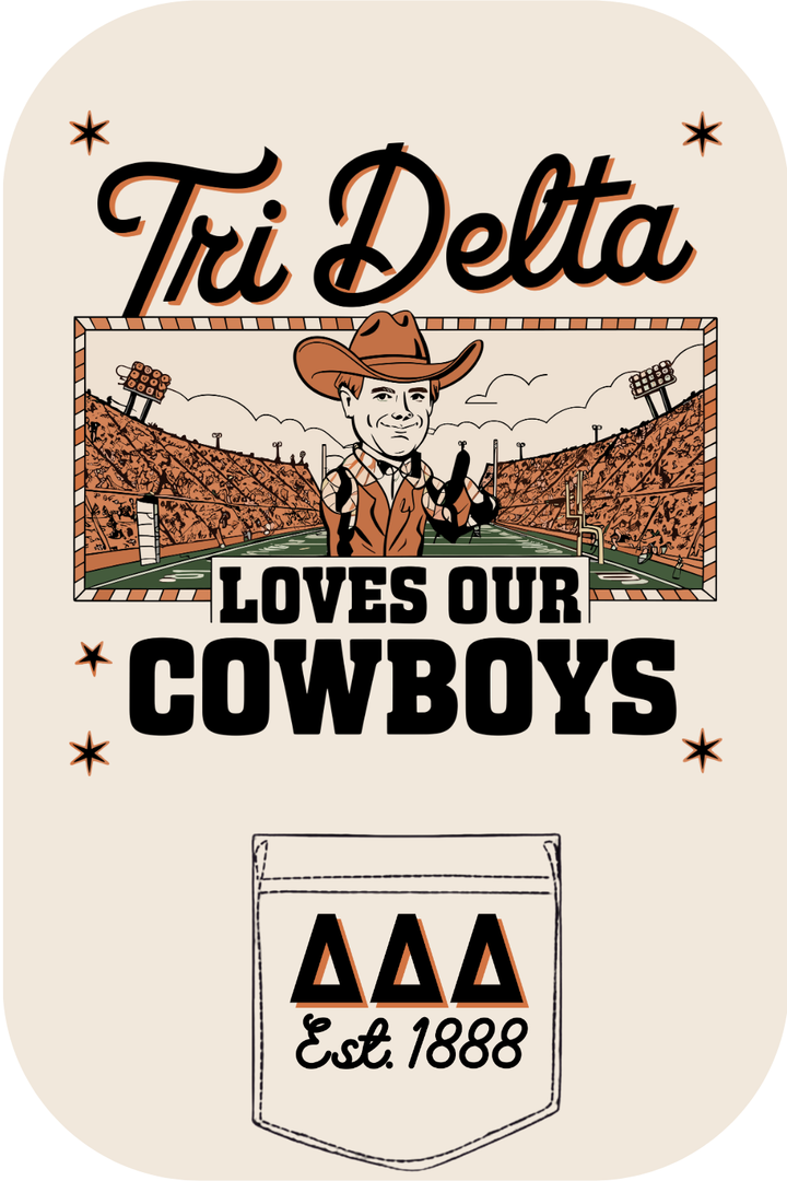 Custom Tri Delta Loves Our Cowboys