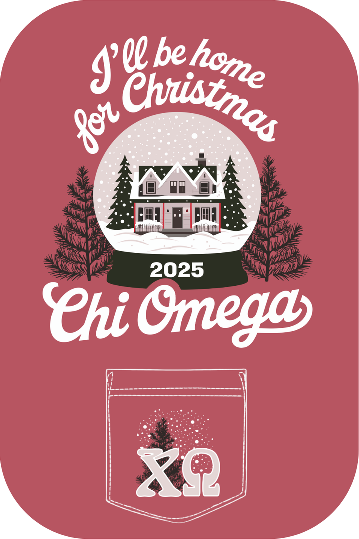 Custom I'll Be Home For Christmas Chi Omega