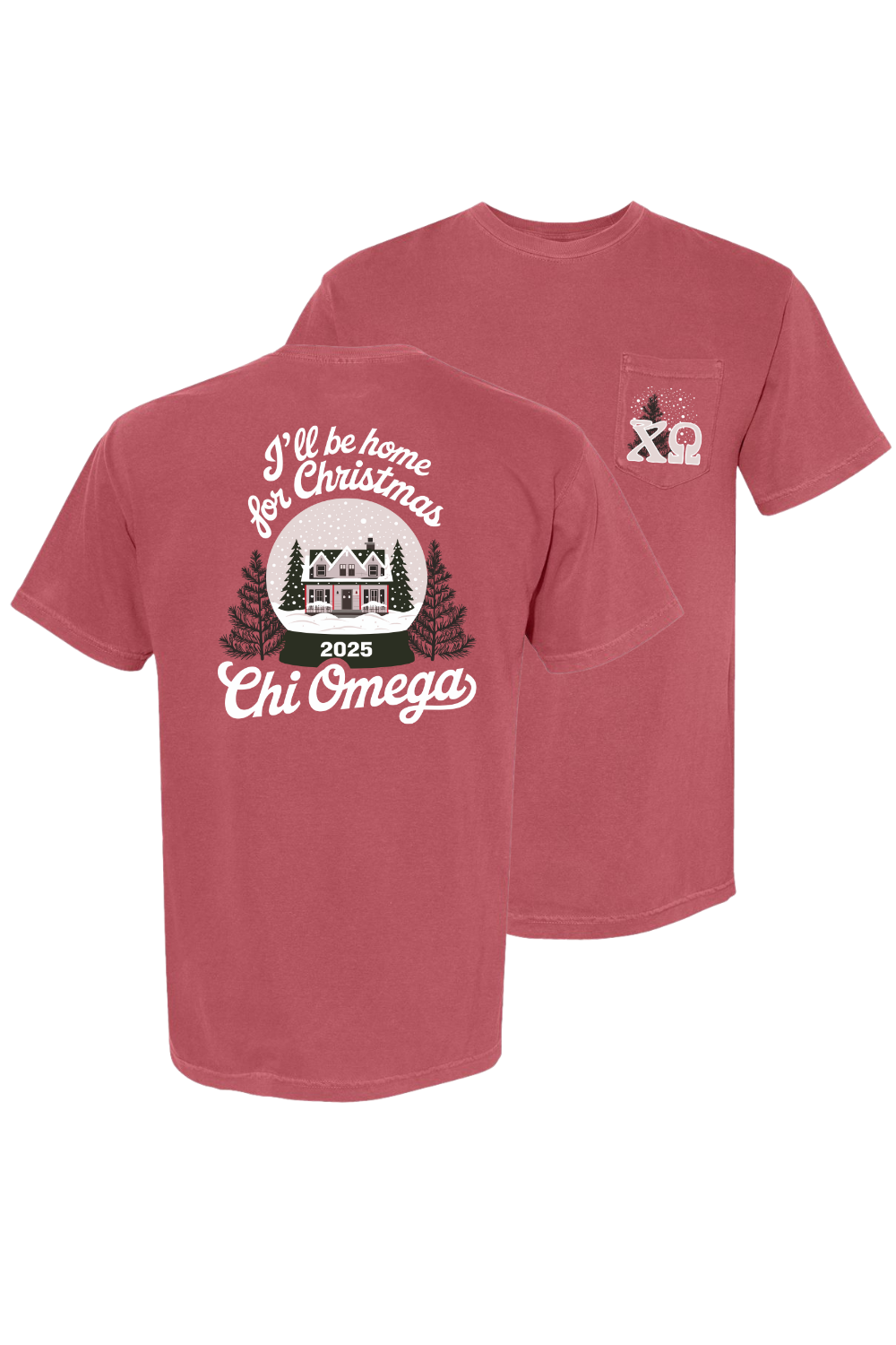 Custom I'll Be Home For Christmas Chi Omega