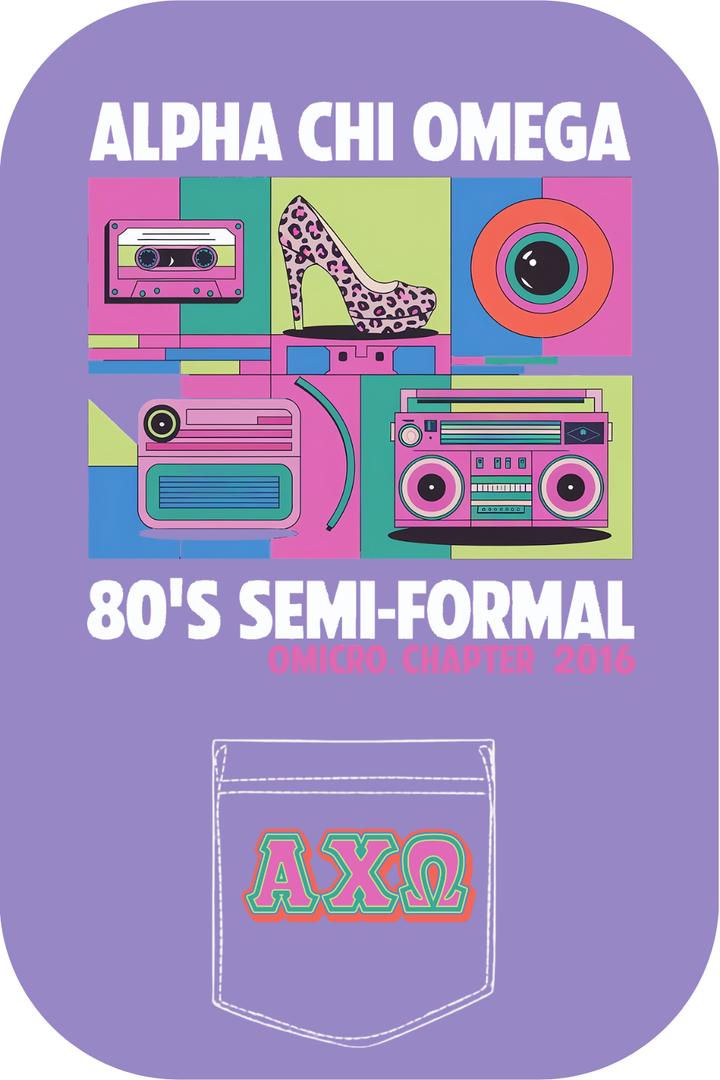 Custom Alpha Chi Omega 80's Semi-Formal