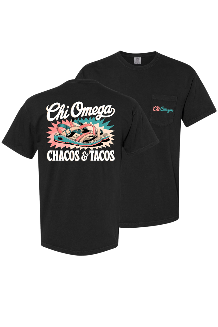 Custom Chi Omega Chacos & Tacos