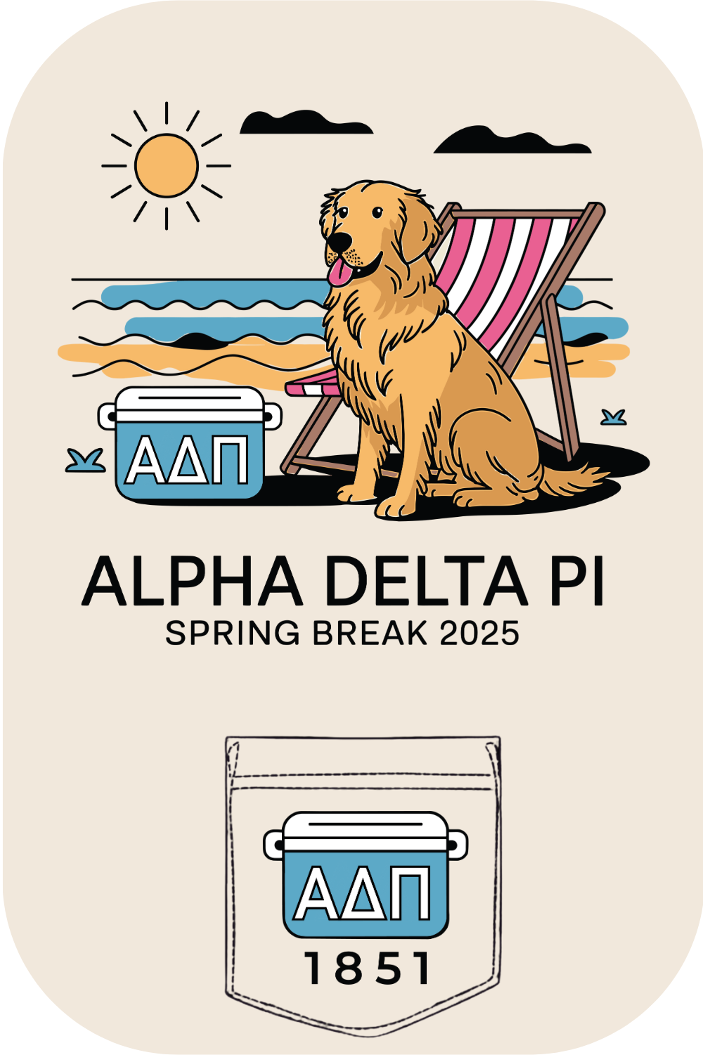 Custom Alpha Delta Pi Spring Break – Kite and Crest