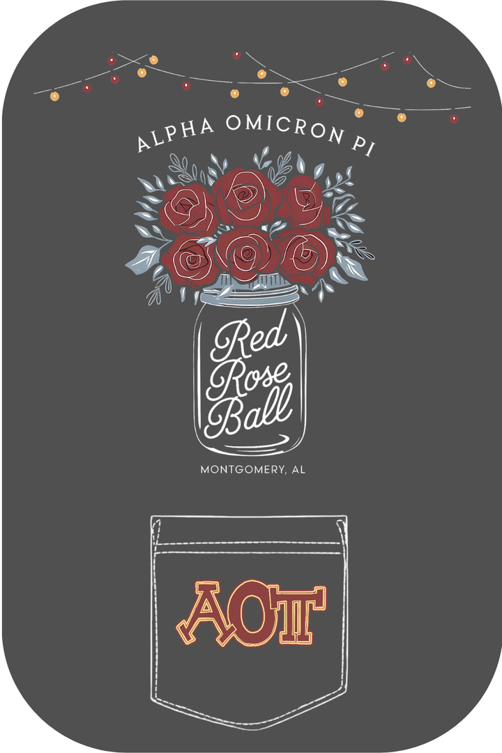 Custom Alpha Omicron Pi Red Rose Ball