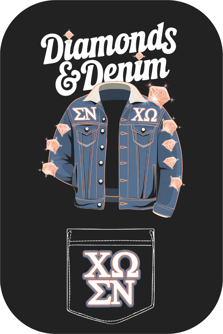 Custom Diamonds & Denim Chi Omega Sigma Nu