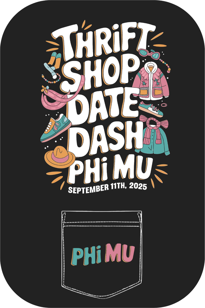 Custom Thrift Shop Date Dash Phi Mu