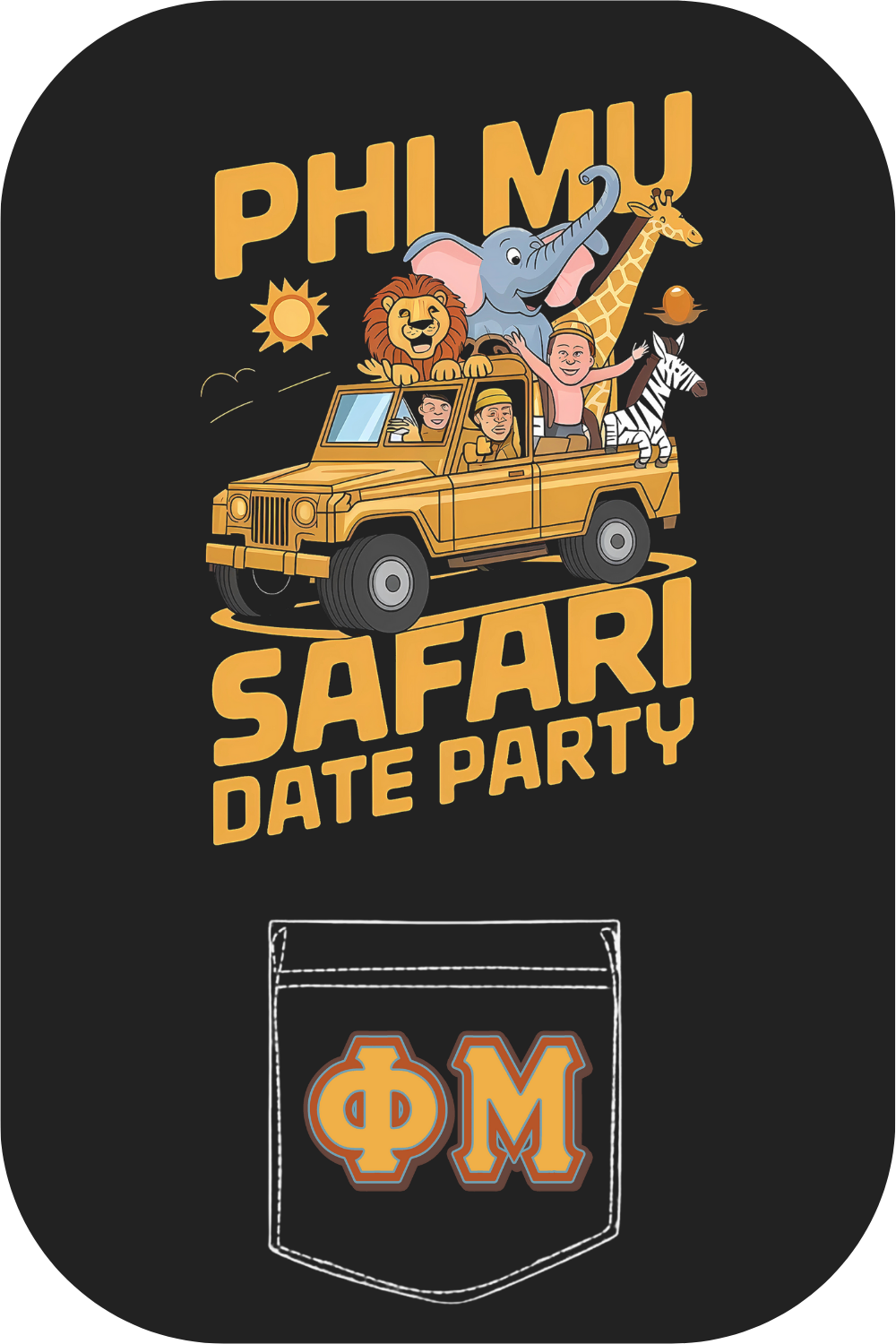 Custom Phi Mu Safari Date Party