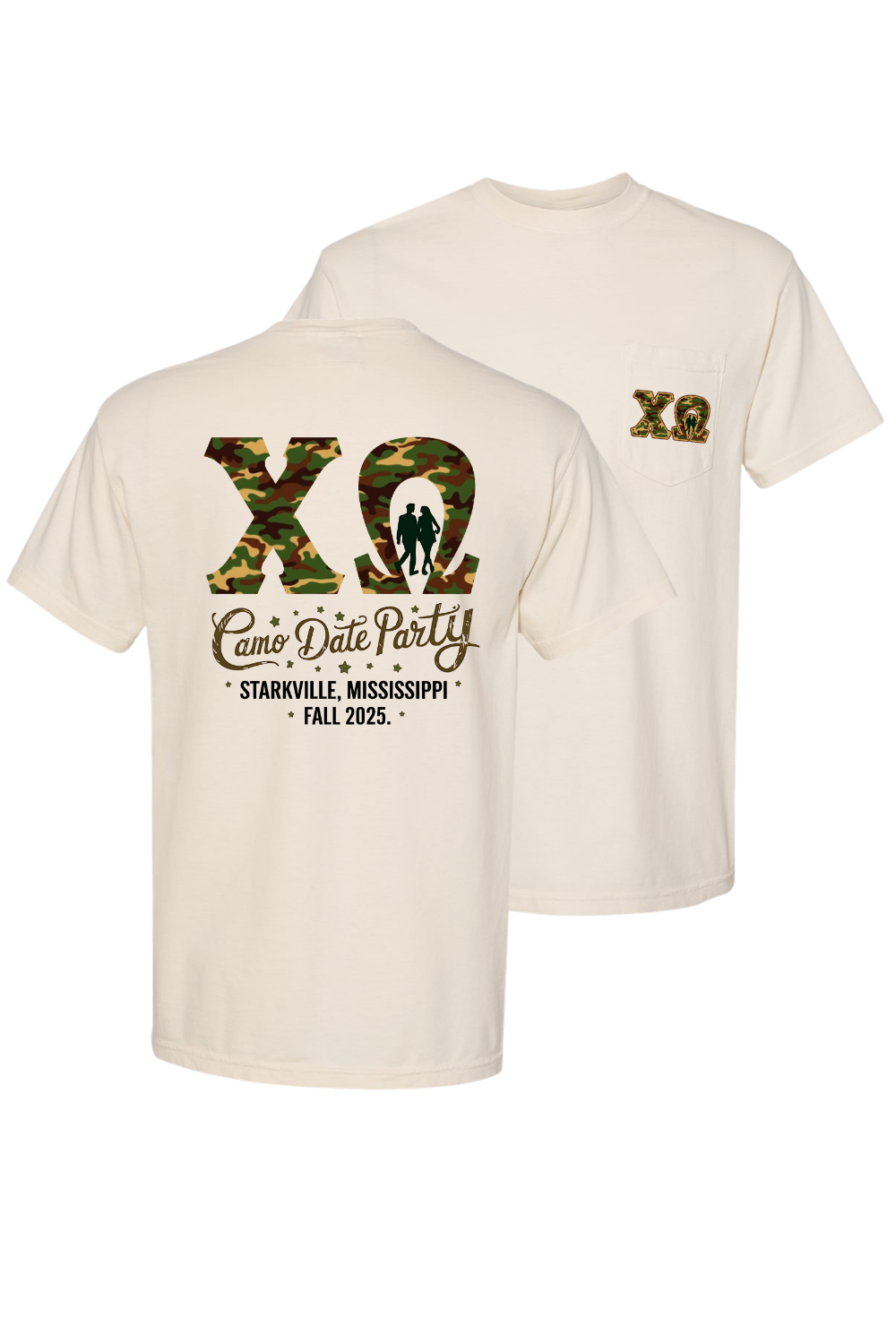 Custom Camo Date Party Fall Chi Omega