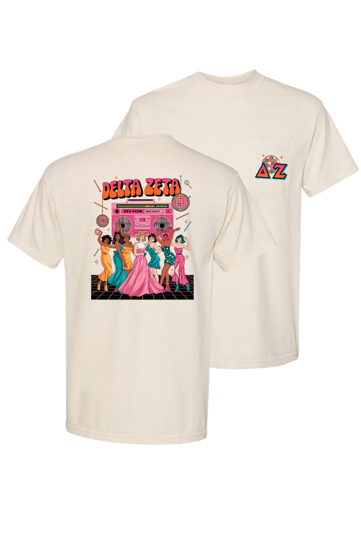 Custom Delta Zeta 80s Prom Date Party