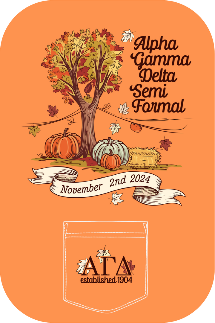 Custom Alpha Gamma Delta Semi Formal Pumpkin Rush