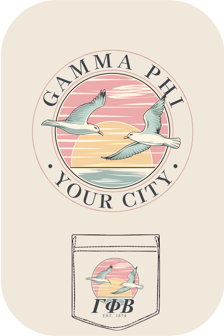 Custom Gamma Phi Ocean Birds