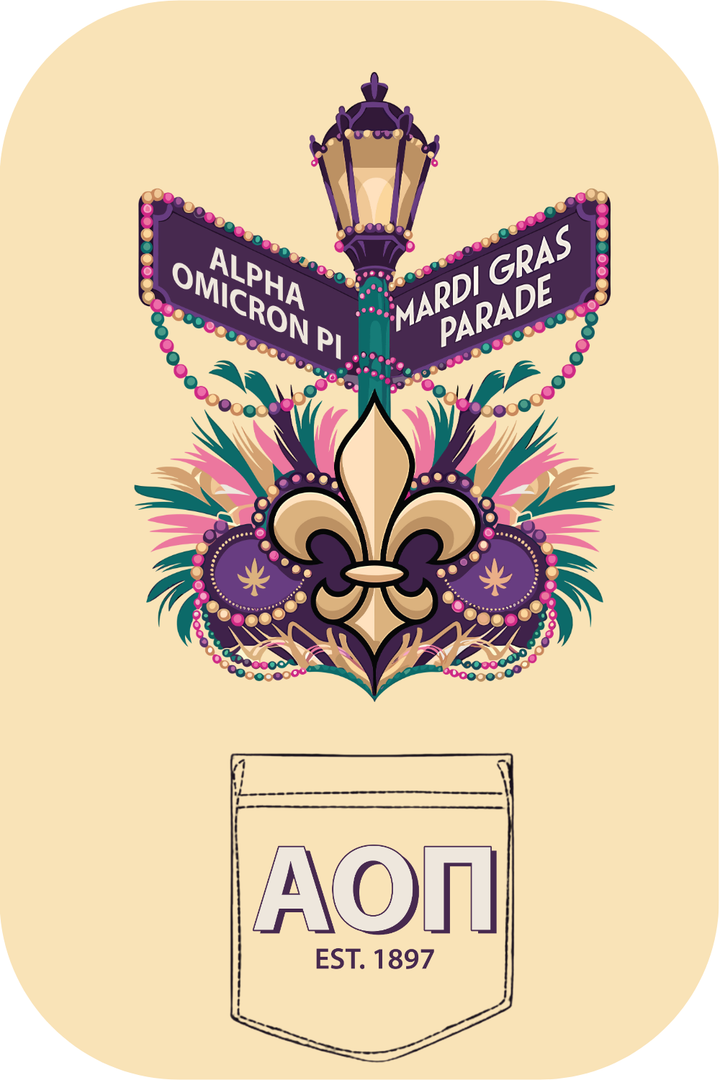 Custom Alpha Omicron Pi Mardi Gras Parade