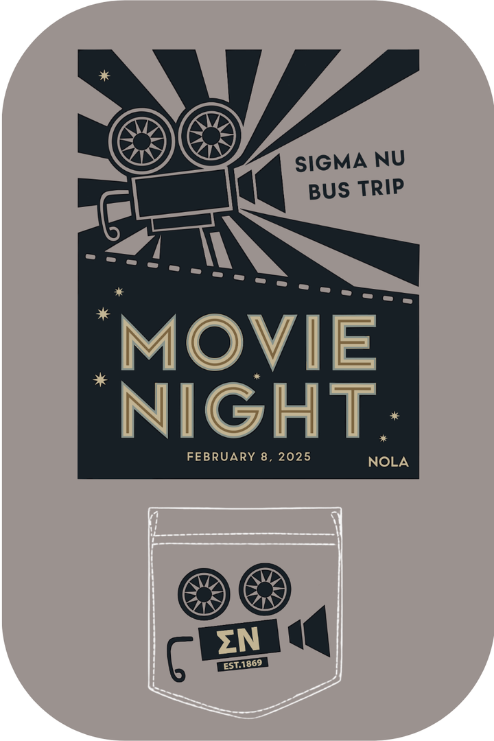 Custom Sigma Nu Bus Trip Movie Night