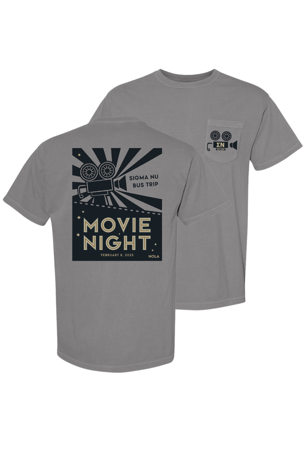 Custom Sigma Nu Bus Trip Movie Night