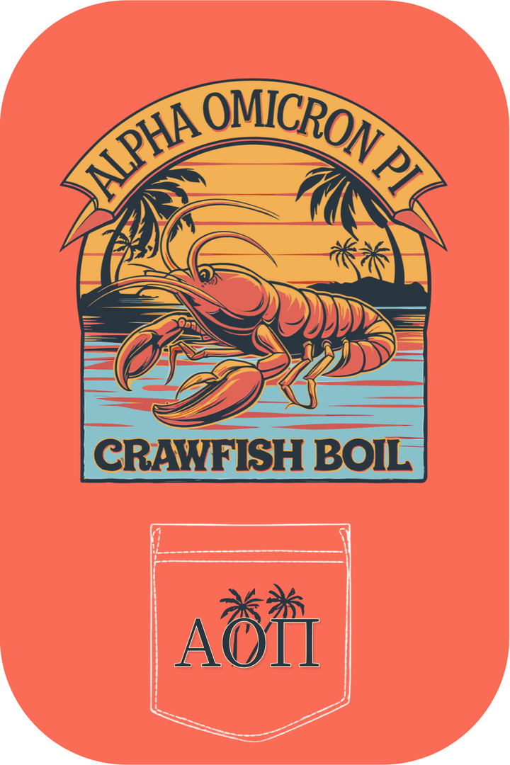 Custom Alpha Omicron Pi Boil Crawfish